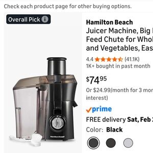 Hamilton Beach Black Juicer